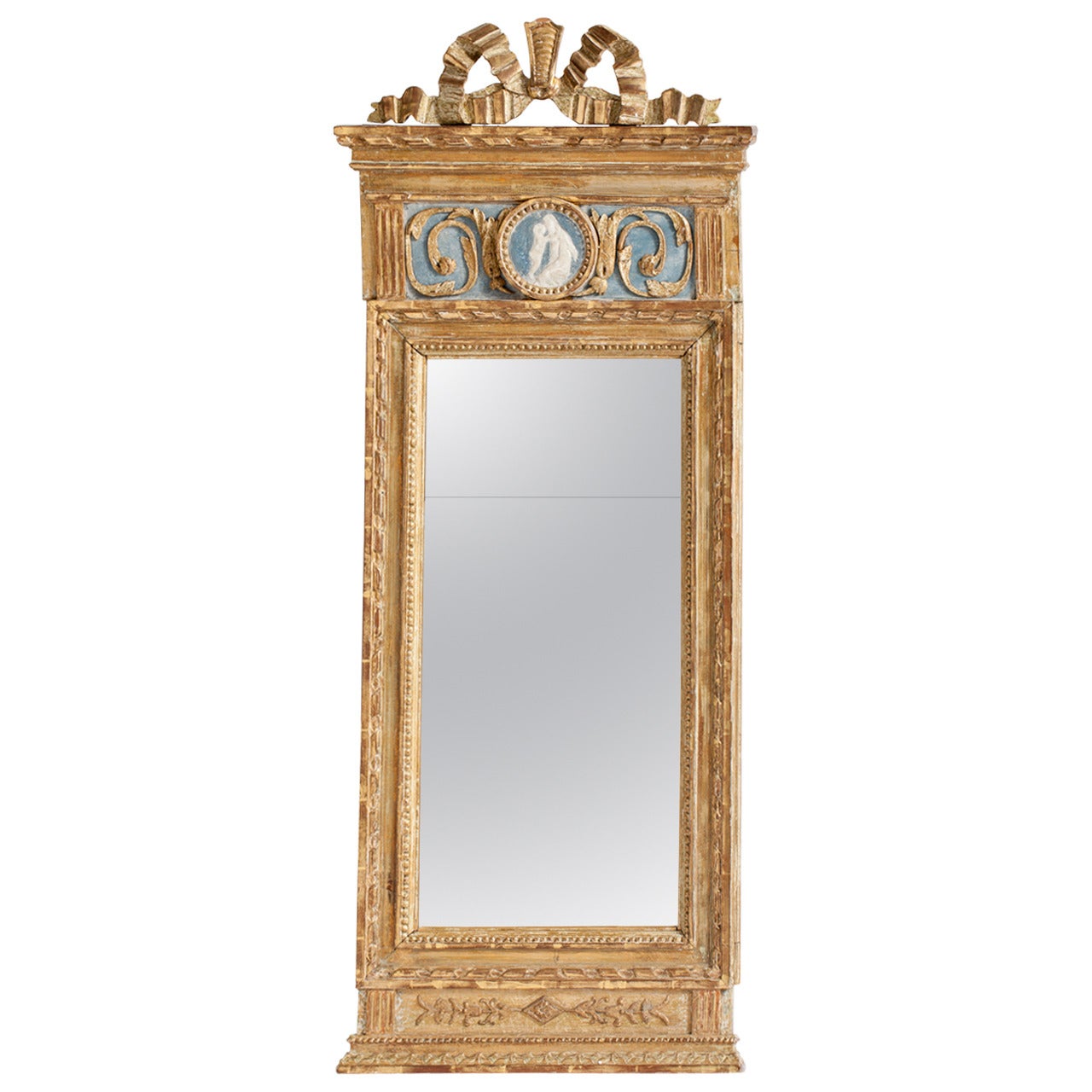 Swedish Gustavian Period Mirror with Gilt Bow, circa 1780-1790