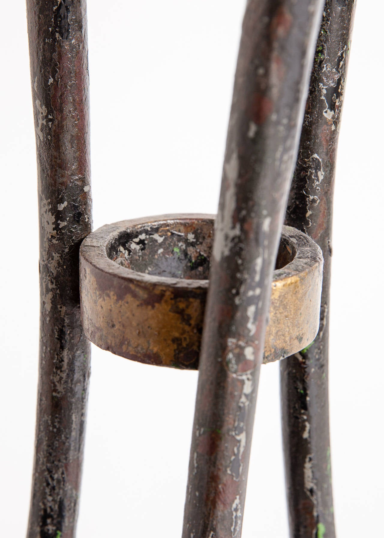 French 19th Century Wrought Iron Table with Marble Top, circa 1880 4