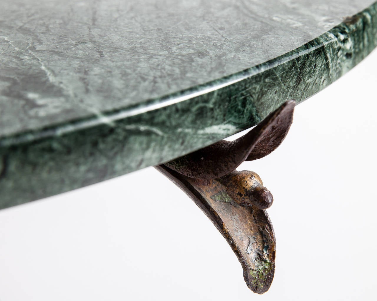 French 19th Century Wrought Iron Table with Marble Top, circa 1880 3