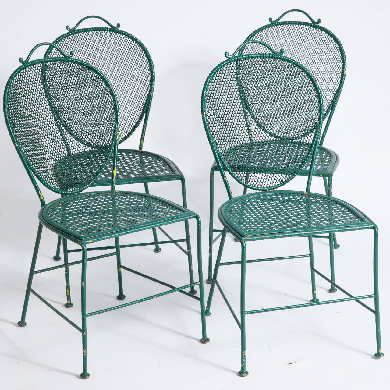 French Wrought Iron Garden Table and Chairs, circa 1900 1