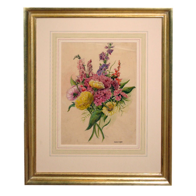 Watercolor Floral Study by Charles Etienne Corpet