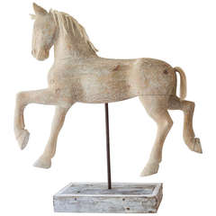 Swedish Horse on Stand with Original Mane and Tail, circa 1900