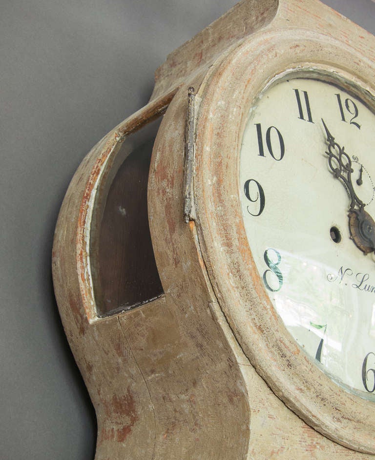 Gustavian Swedish Tall Case Mora Clock, circa 1800 For Sale