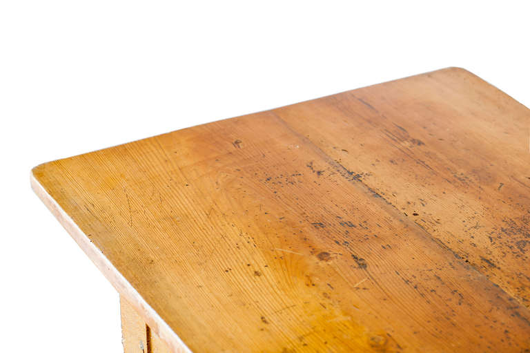 Other Country Pine Farm Table with Two Board Top, American, Mid 19th Century