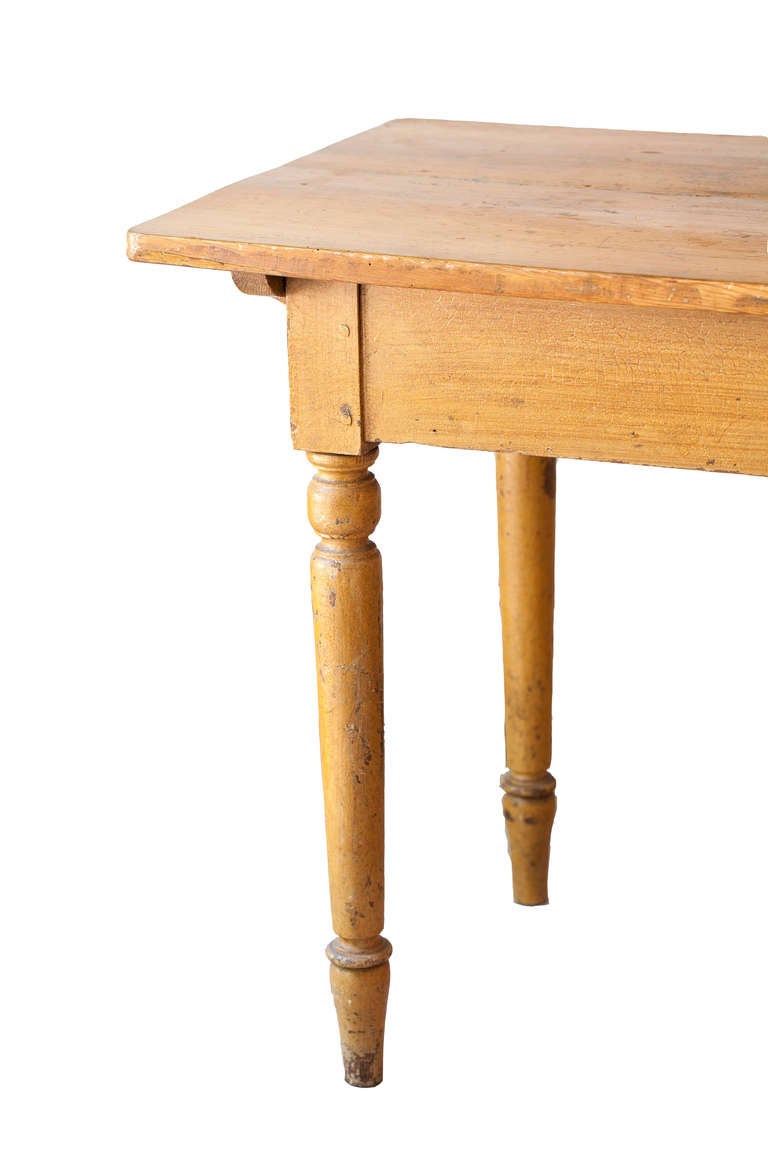 Country Pine Farm Table with Two Board Top, American, Mid 19th Century 1