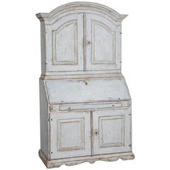 Swedish White Painted Rococo Period Secretary, circa 1780 1