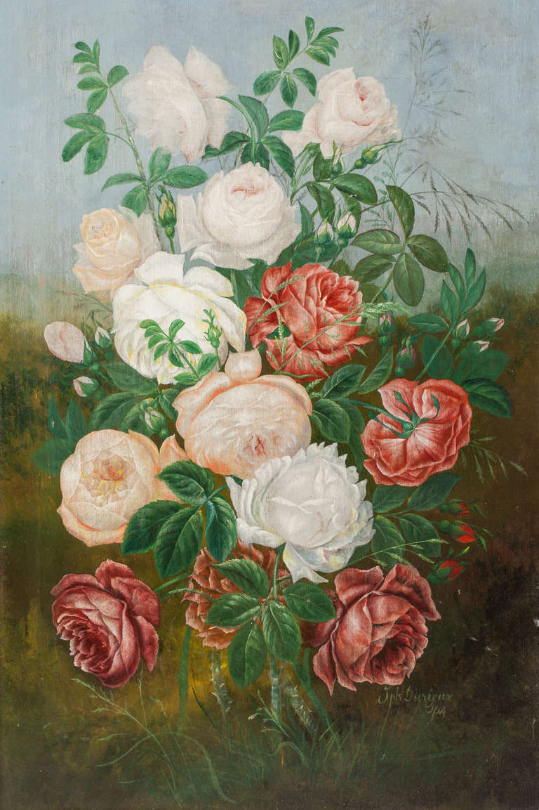 19th century flower paintings