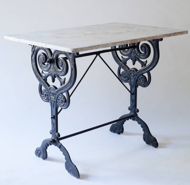 iron console table with marble top