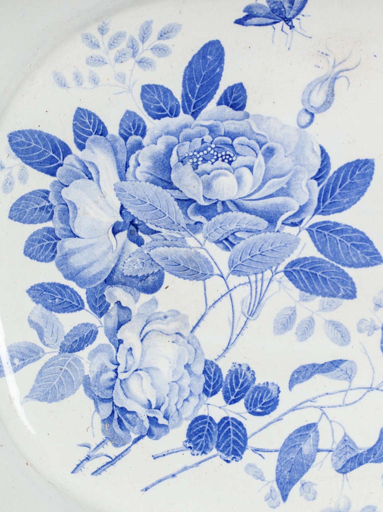 English Blue and White Transferware Footub from England circa 1840