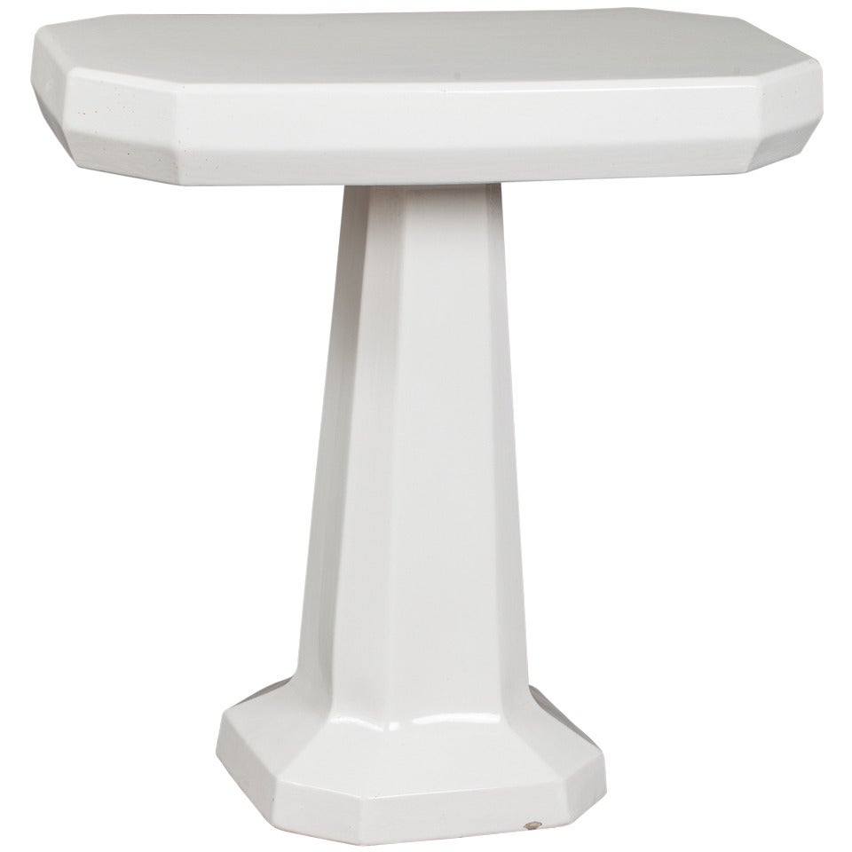 Porcelain Pedestal Table in Two Parts, France, circa 1900