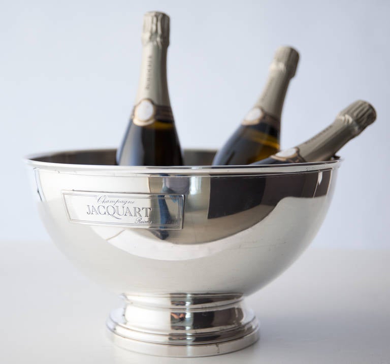 Mid-Century Modern French Silver Plate Champagne Cooler, circa 1950