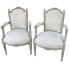 Pair of Louis XVI Style Armchairs, France, circa 1850