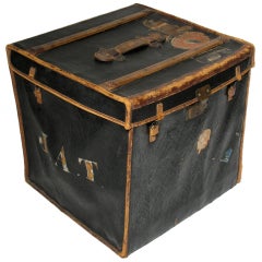 Antique A Canvas and Leather Trunk
