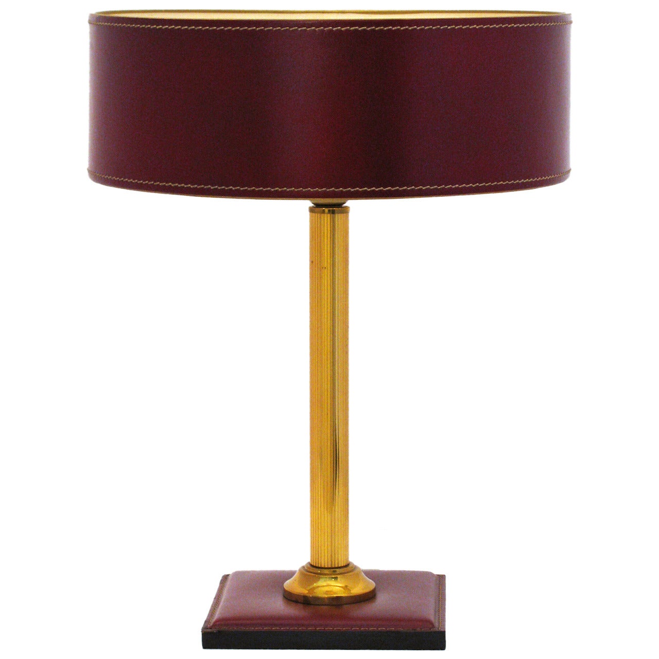 Jacques Adnet Leather-Clad Table Lamp