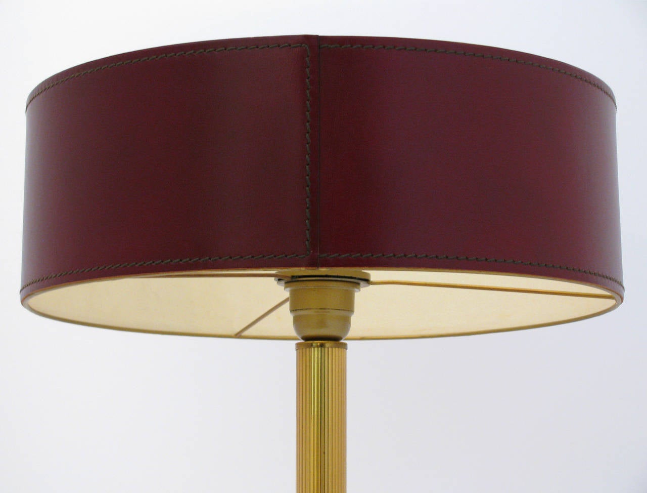 Mid-Century Modern Jacques Adnet Leather-Clad Table Lamp