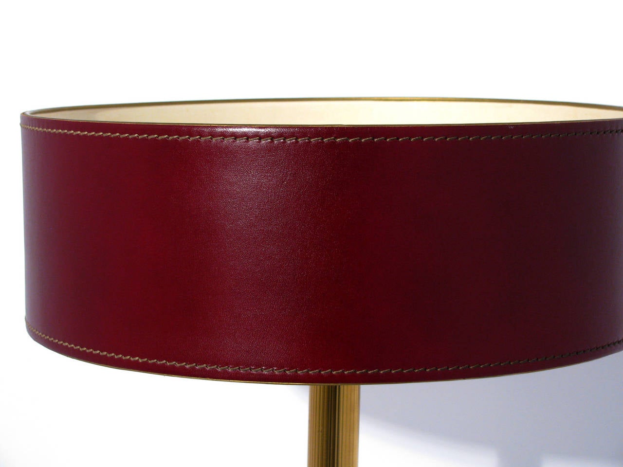 Jacques Adnet Leather-Clad Table Lamp In Excellent Condition In Austin, TX