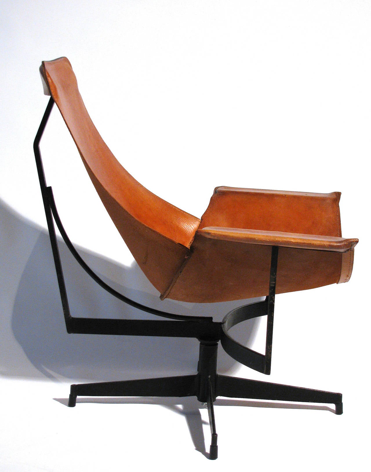 Leather Rare Pair of William Katavolos Lounge Chairs
