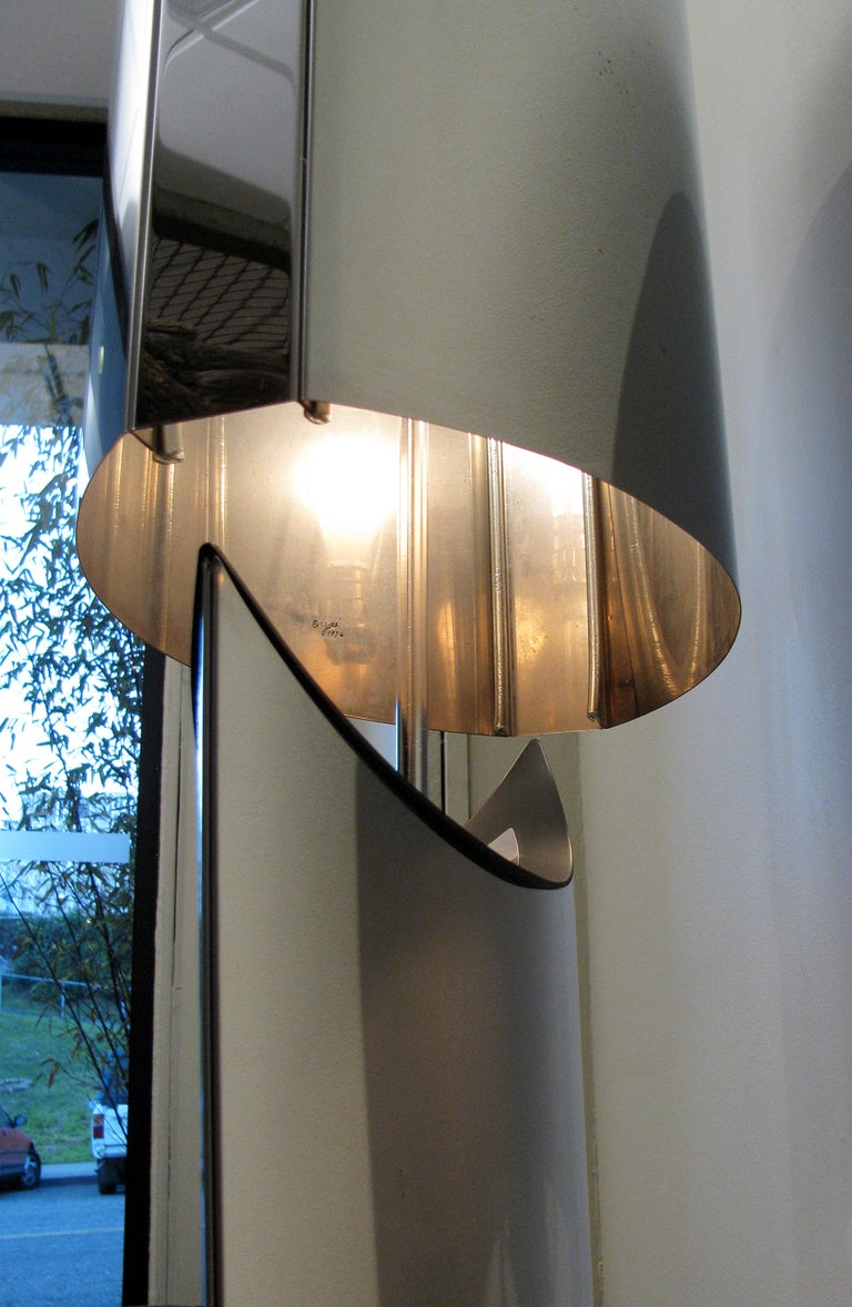 A Pair of Sculptural Jere' Chrome Table Lamps
