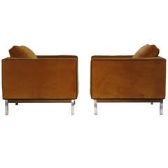 Pair of Lounge Cube Chairs by Selig