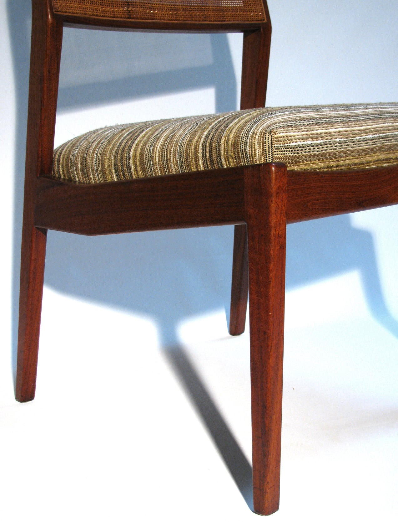 Stained Set of Four Walnut Chairs by Jens Risom