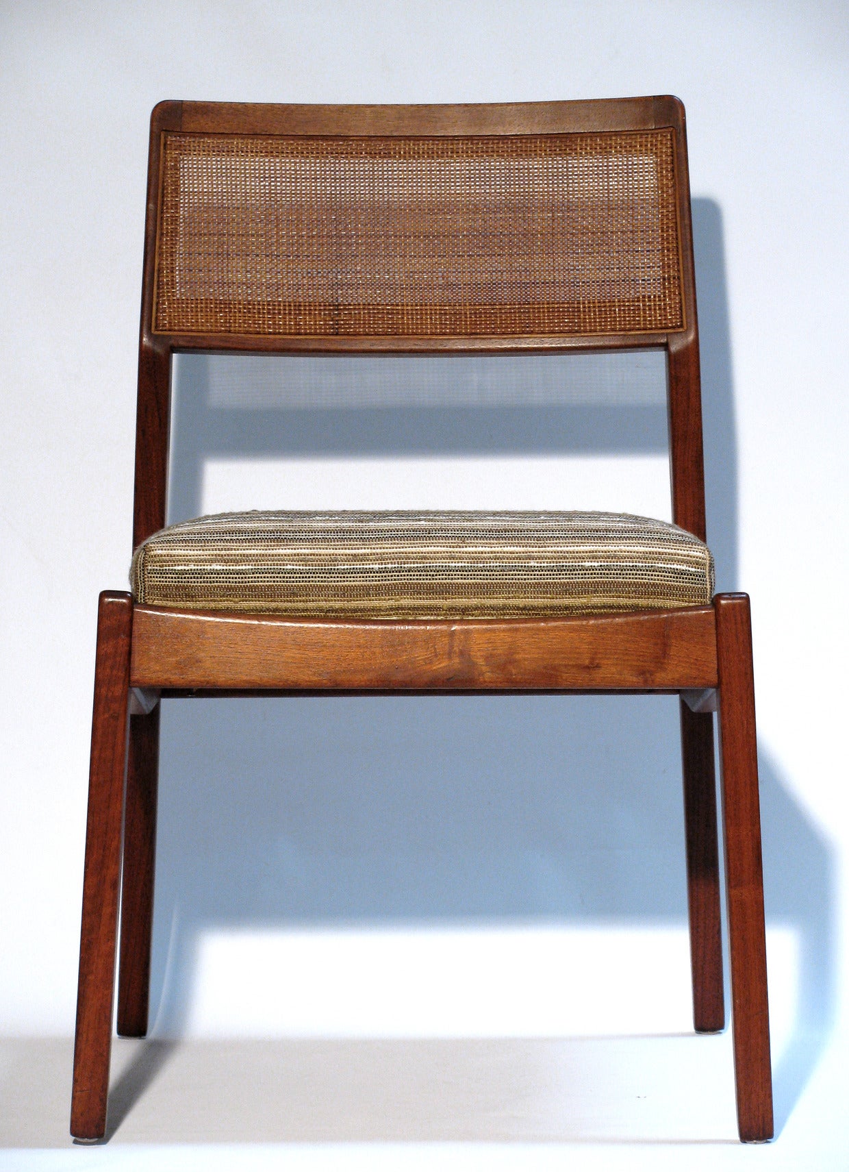 Set of Four Walnut Chairs by Jens Risom In Excellent Condition In Austin, TX