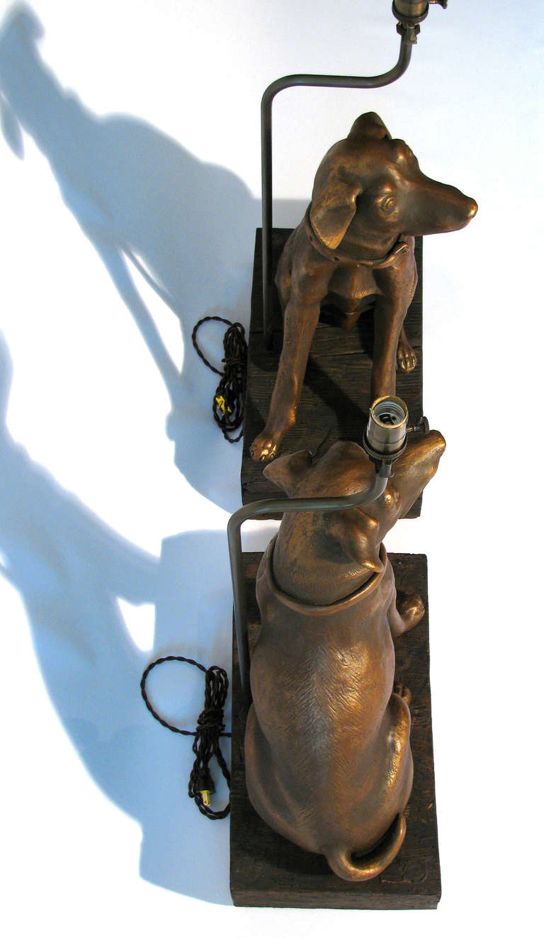 Pair of Labrador Retriever Table Lamps In Excellent Condition In Austin, TX