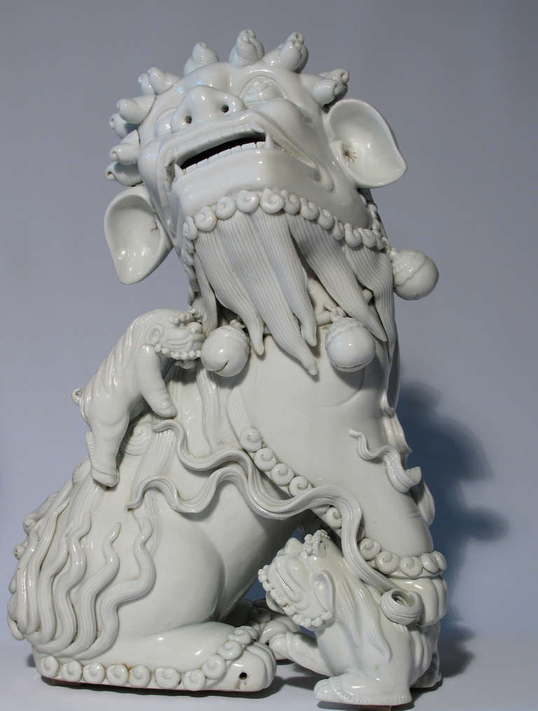 Blanc de Chine Foo Dog Sculptures 1