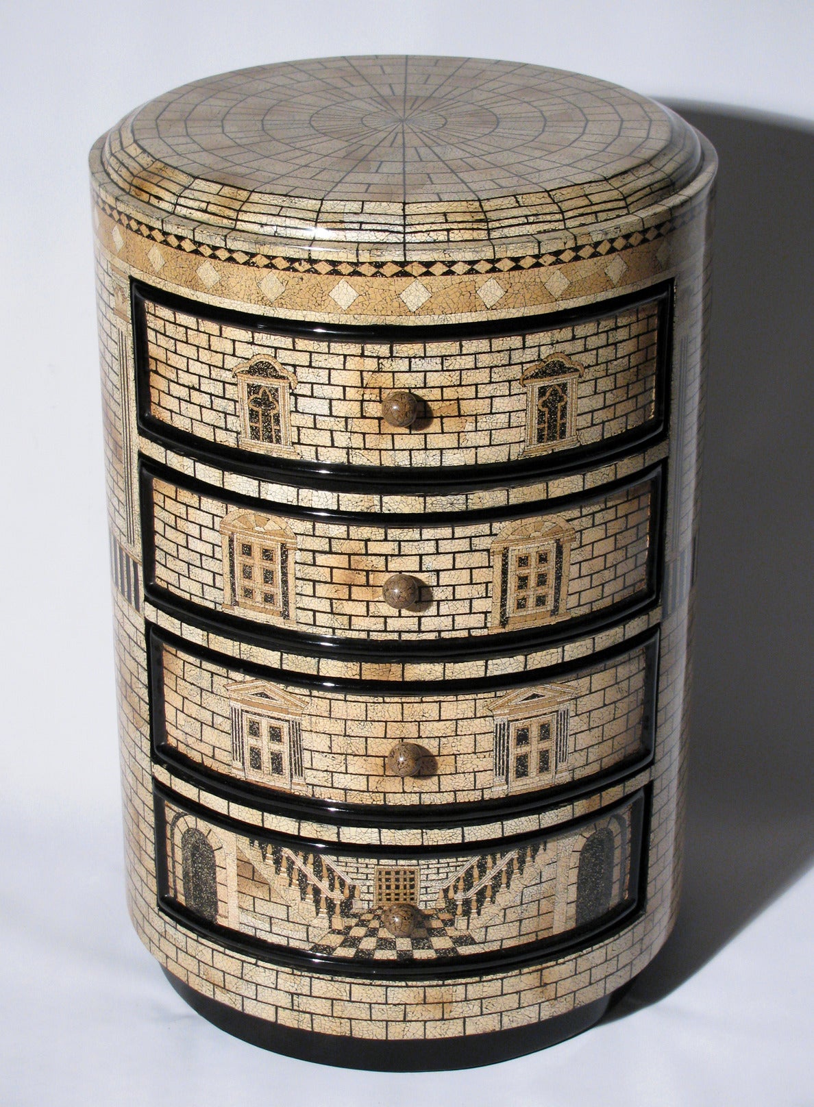A Fornasetti Style Architectural Cabinet