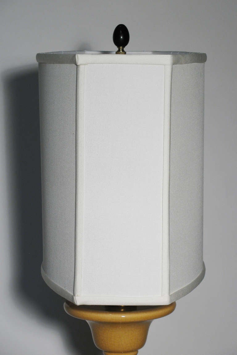 Pair of Crackle Glazed Ceramic Lamps 3