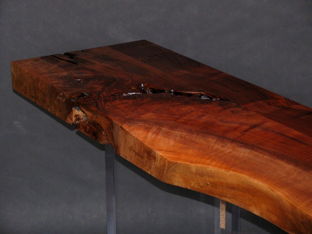 A Walnut and Lucite Console 2