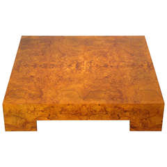 Large Olive Burl Wood Coffee Table by Milo Baughman