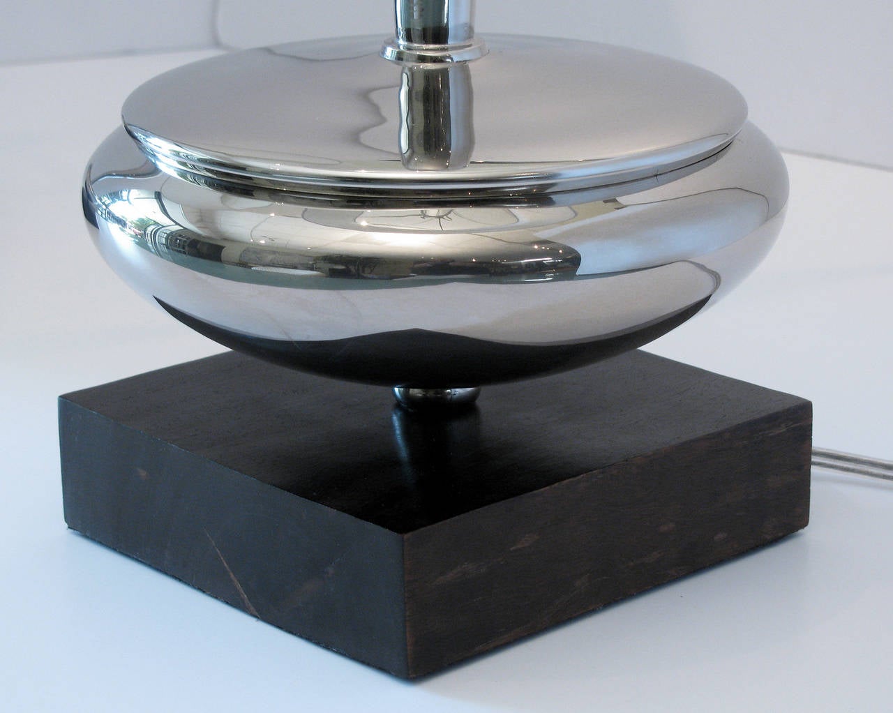 Mid-Century Modern Pair of Modernist Nickel Table Lamps