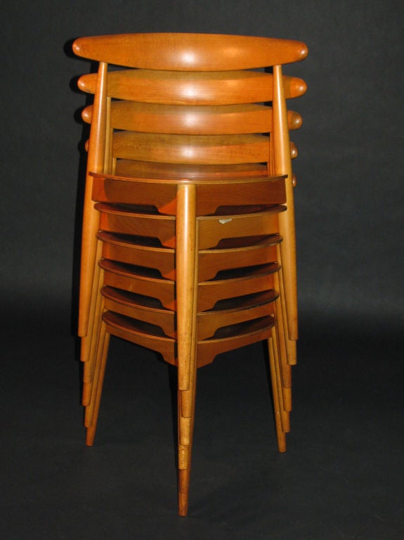 A Set of (6) Hans Wegner for Fritz Hansen 