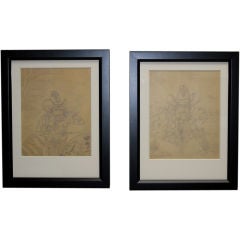 A Pair of Framed Cowboy Drawings