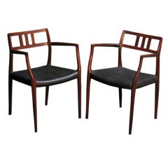 A Pair of Rosewood Arm Chairs by Niels O. Moller
