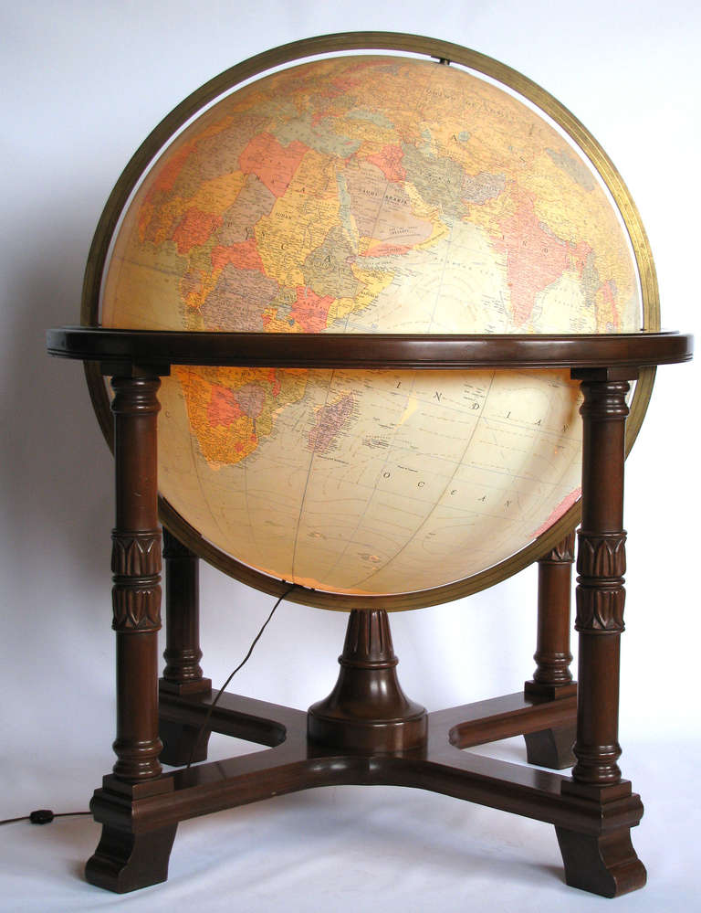 Monumental Replogle Terrestrial Globe with Neoclassic Style Base 2