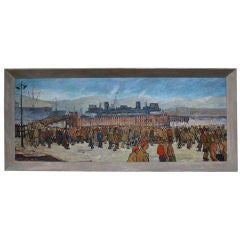 A Framed Painting, "March of the Workers" Werner Philipp