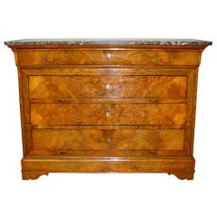 A Louis Phillipe Walnut & Marble Commode