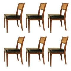 A Set of (6) Walnut & Cane Back Chairs