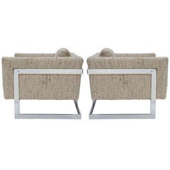 Milo Baughman Large Cube Chairs