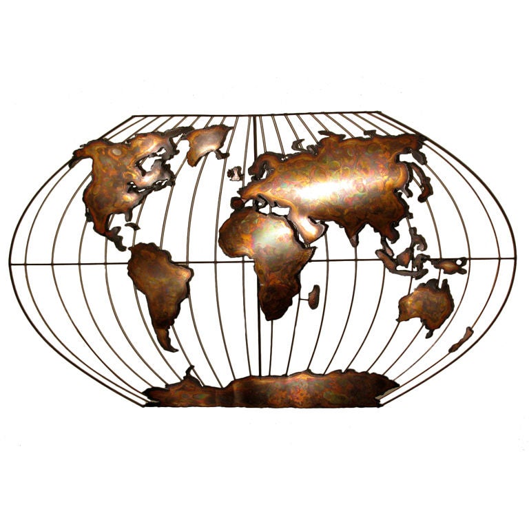 A Brass 
Copper Globe Art