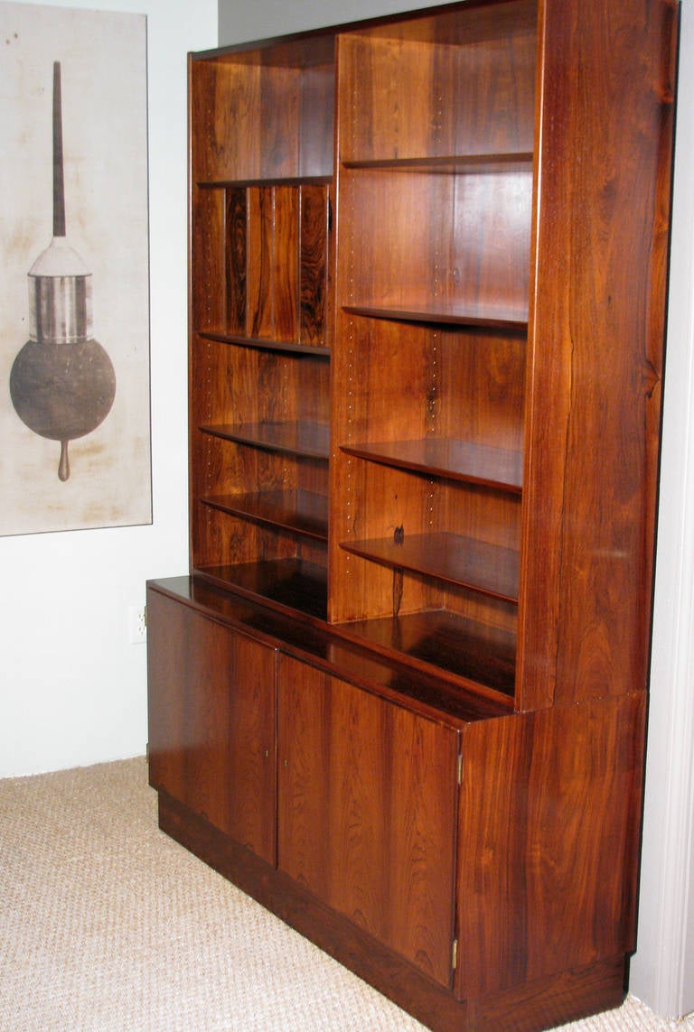 Mid-Century Modern Rosewood Bookcase and Cabinet
