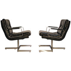 Pair of Leather Lounge Chairs by Raphael