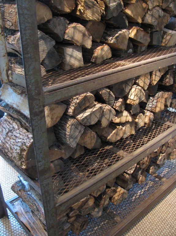 Massive Industrial Steel Firewood Rack 3