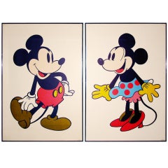 Rare Mickey & Minnie Mouse Framed Posters
