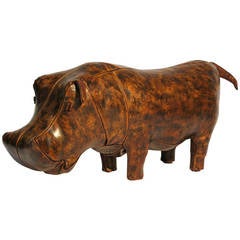 Vintage Large Hippo Ottoman by Omersa for Abercrombie & Fitch