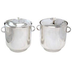 Vintage Tommi Parzinger Silver Champagne Coolers or Ice Buckets