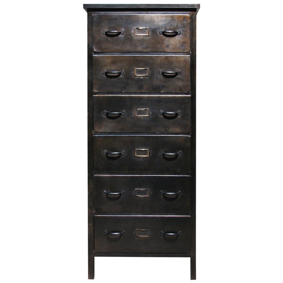 Industrial Metal Six Drawer Chest