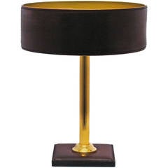 Jacques Adnet Leather-Clad Table Lamp