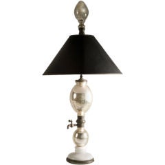 Antique Large Scale Mercury Glass Table Lamp